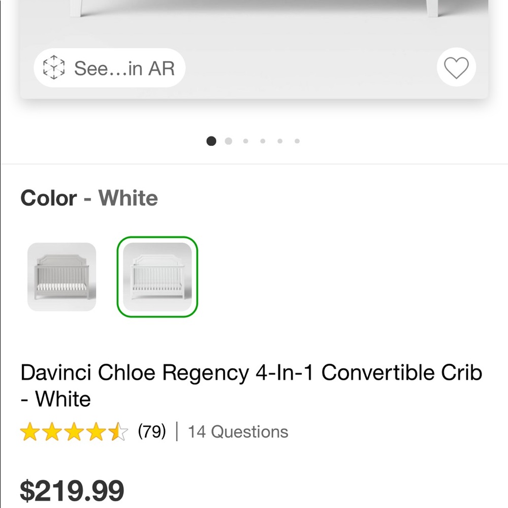 Min white crib convertible